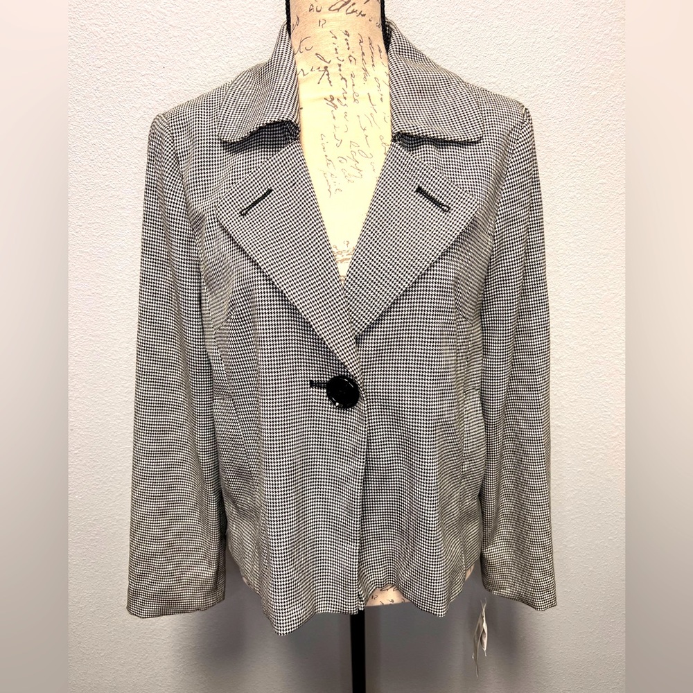 Anne Klein NWT Herringbone Swing Blazer Size 8